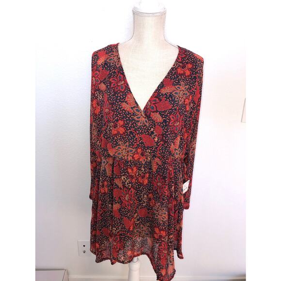 Free People Teegan Mini Dress in Peach Combo - XS - Picture 3 of 5